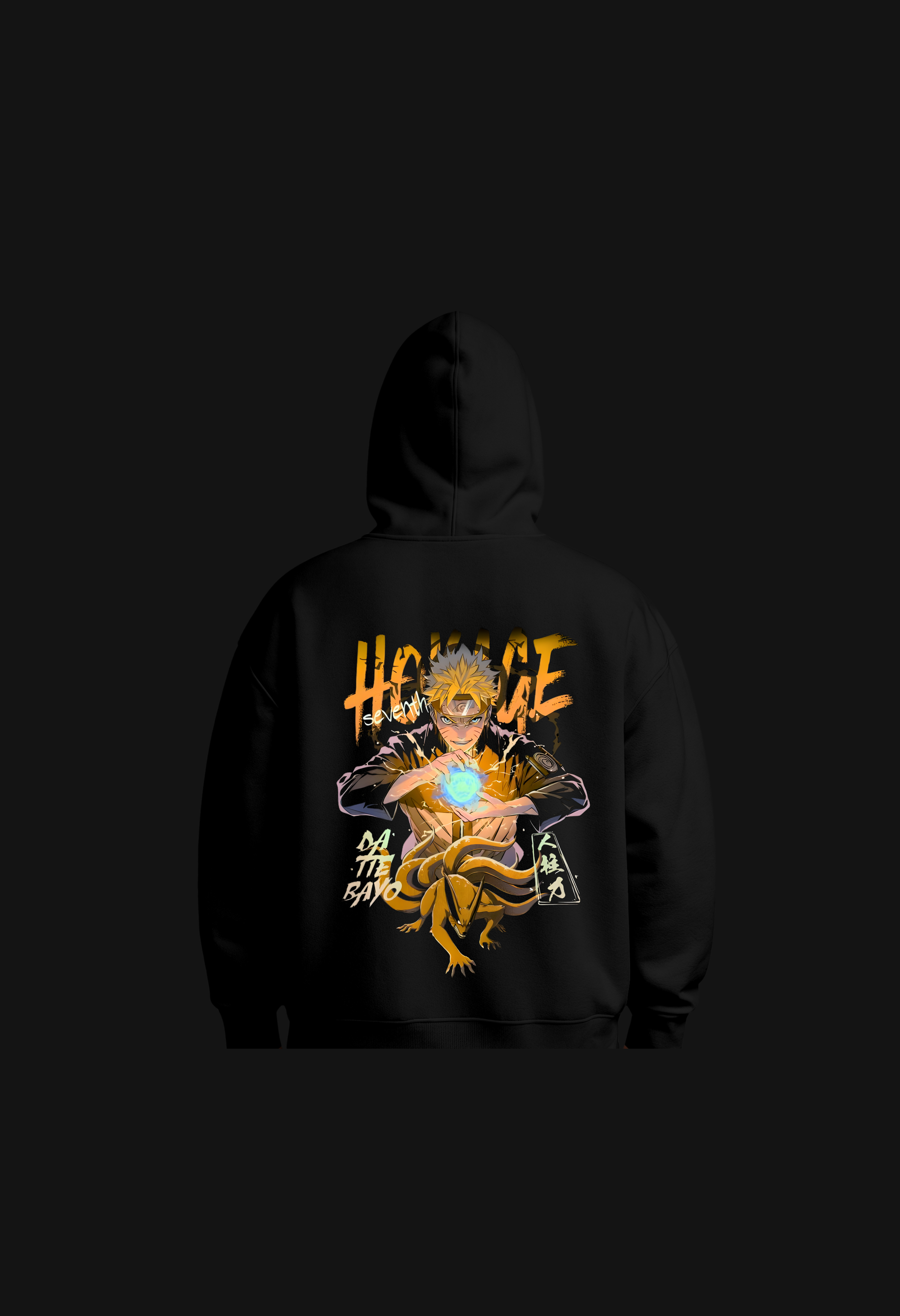 Naruto Uzumaki “7th Hokage Edition” Limited Black Fleece Hoodie