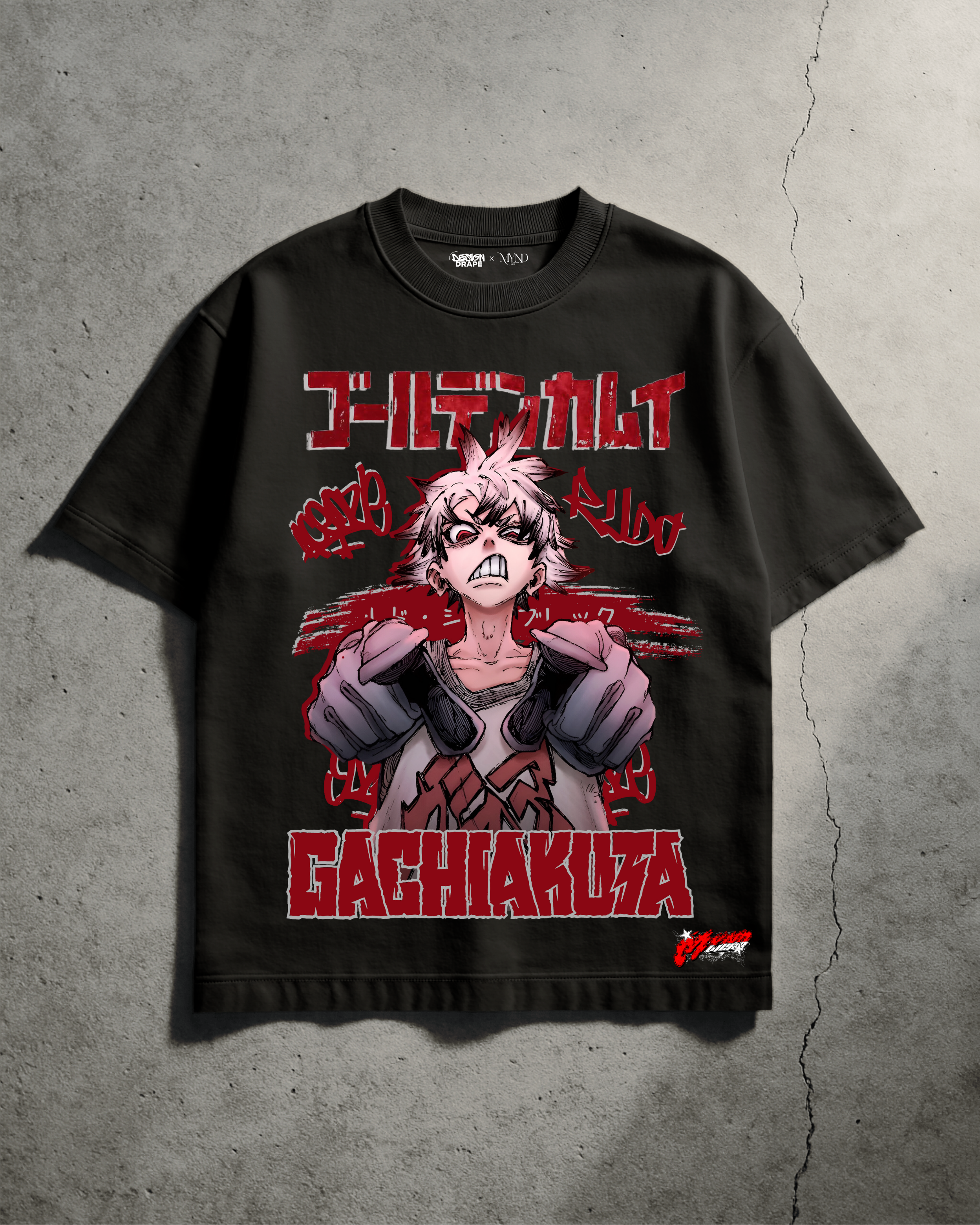 Rudo Gachikuta T-Shirt – Streetwear Anime Tee (Unisex, White/Red)