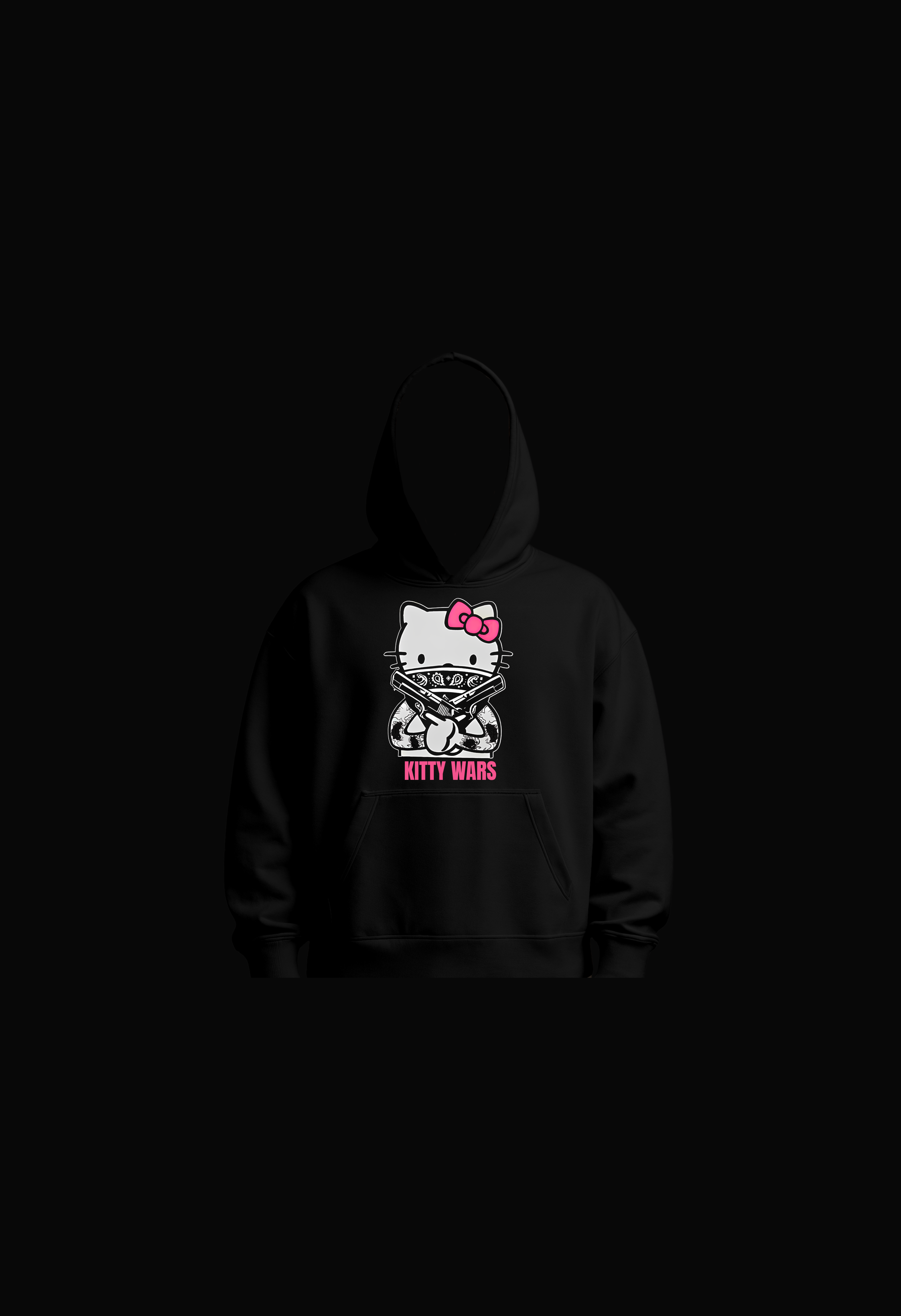 Mynd Wear “Kitty Wars: Meao-Fia Edition” Heavyweight Oversized Hoodie – Black