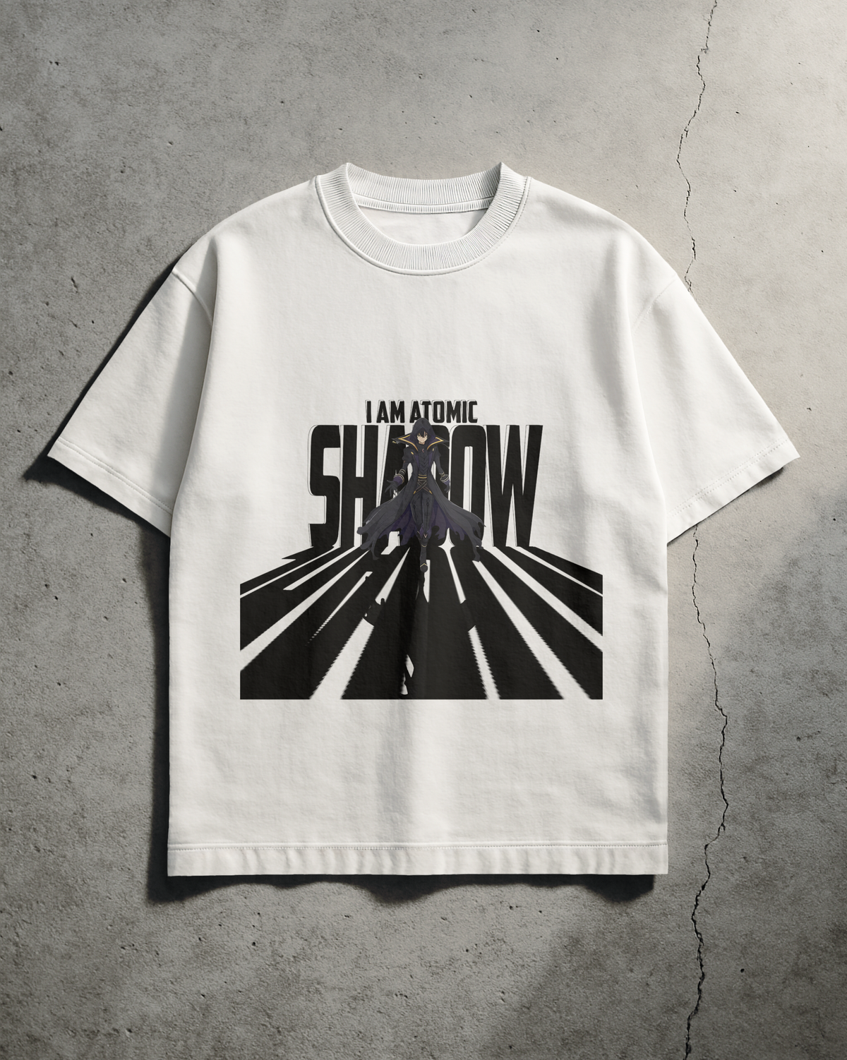 "I AM ATOMIC – SHADOW" White T-Shirt – Shadow Garden Edition