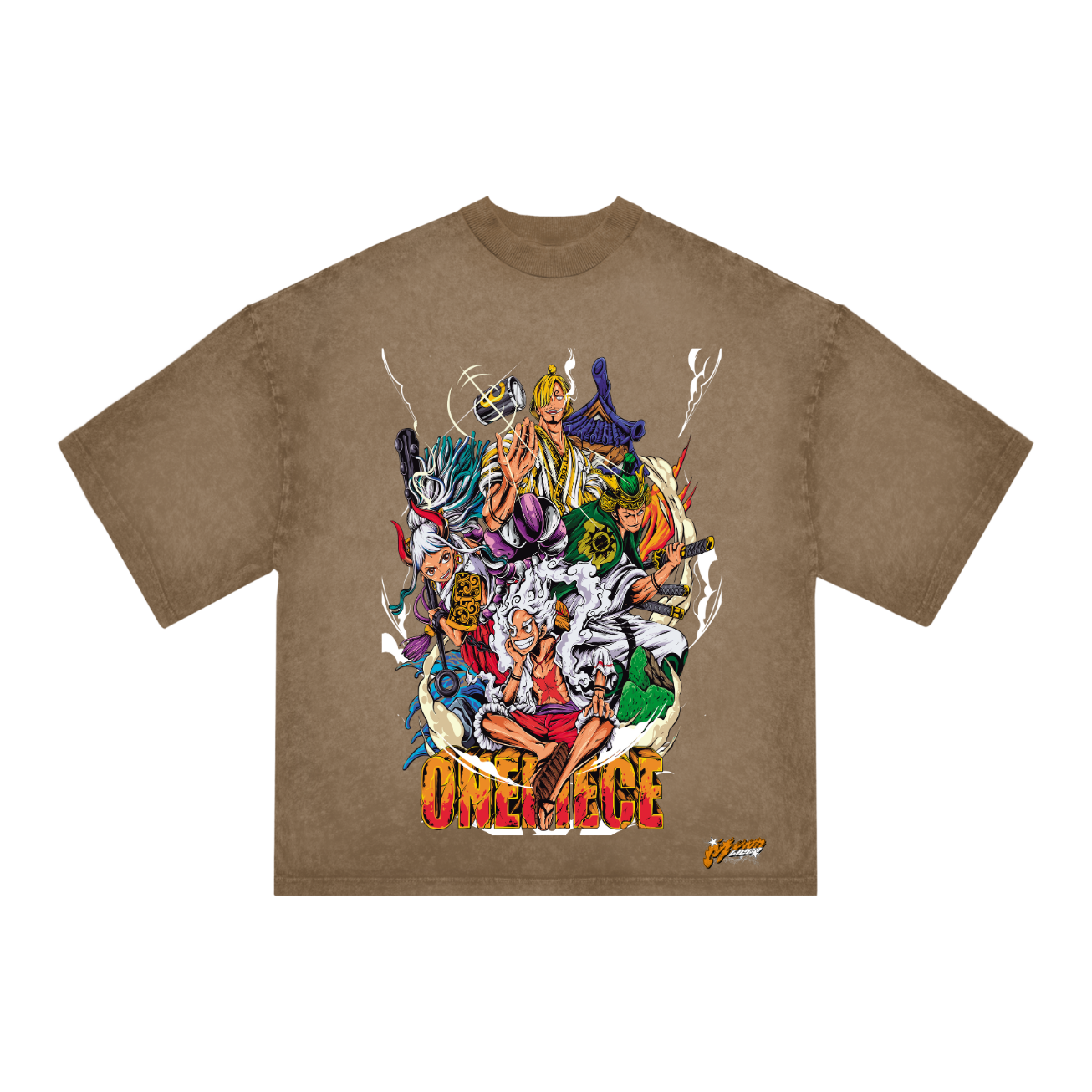 One Piece Wano Arc Heroes Graphic Tee – Gear 5 Luffy × Yamato × Zoro × Enel