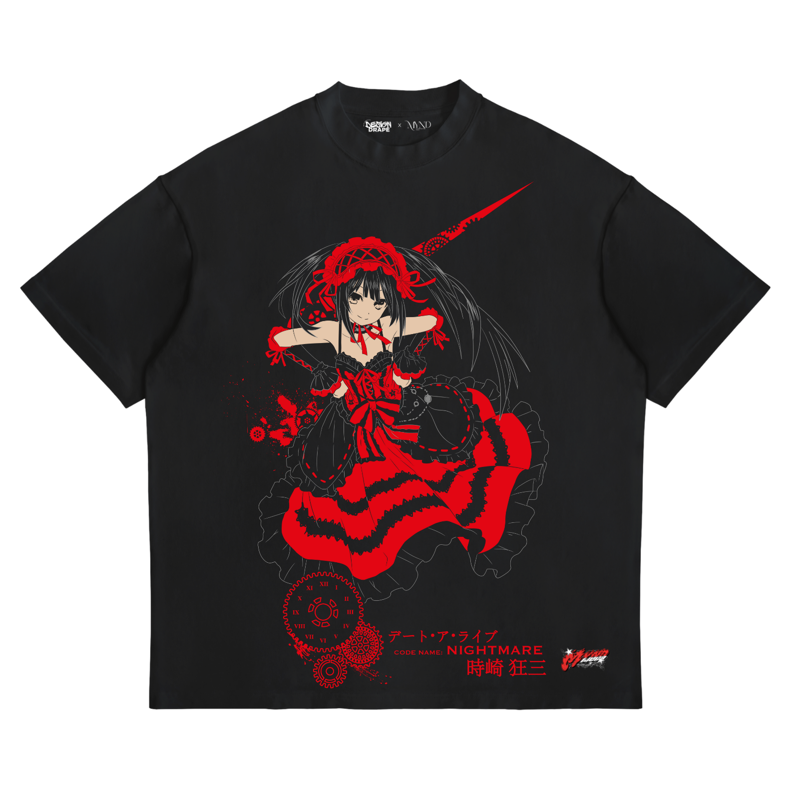 Kurumi Tokisaki “Nightmare” T-Shirt – Date A Live Anime Streetwear Tee (Unisex, Black)